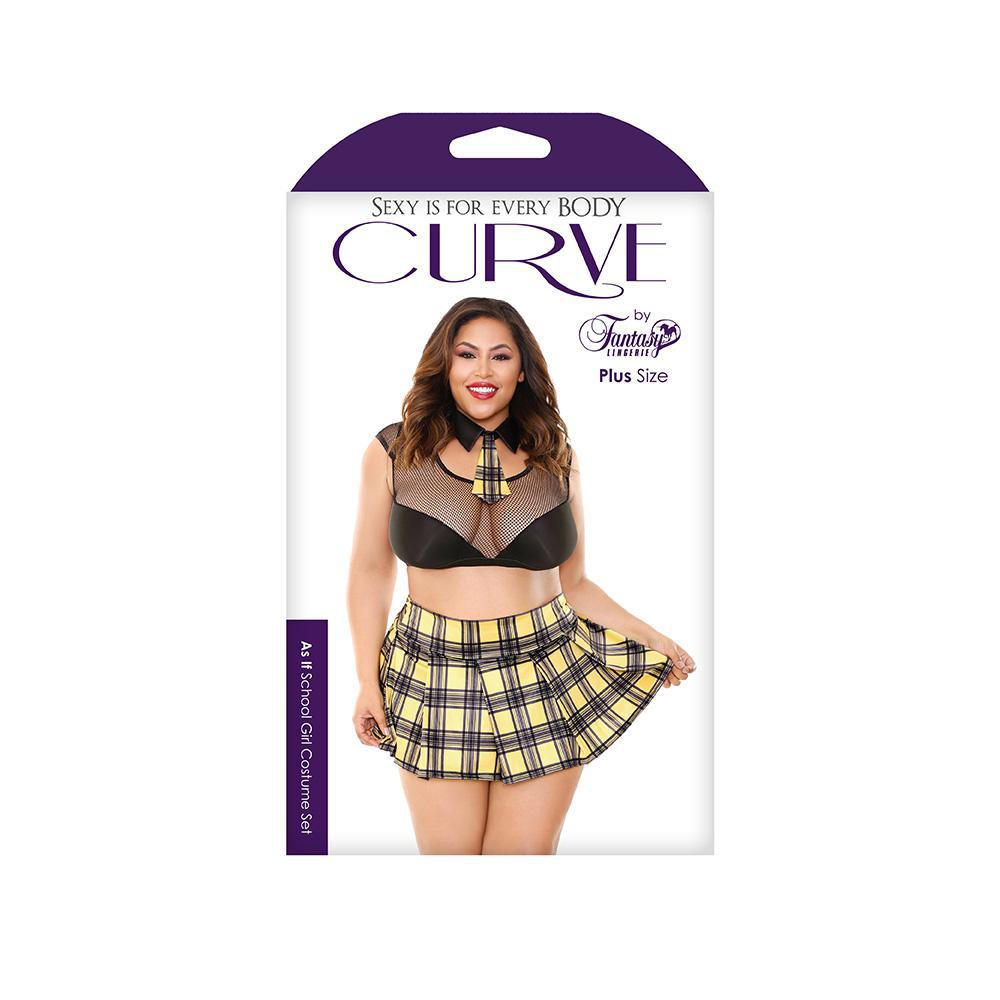 Curve As If School Girl Costume Set - 1X/2X Boxed