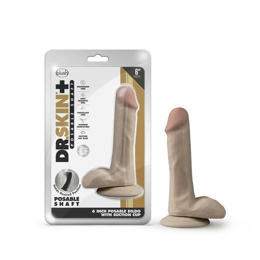 Dr. Skin Plus 6" Posable Dildo With Balls Vanilla