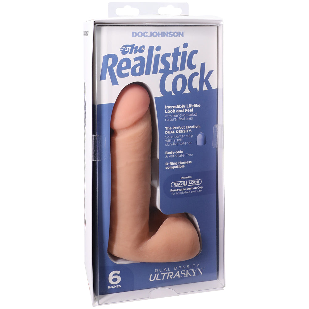 The Realistic Cock Ultraskyn 6" With Balls Vanilla