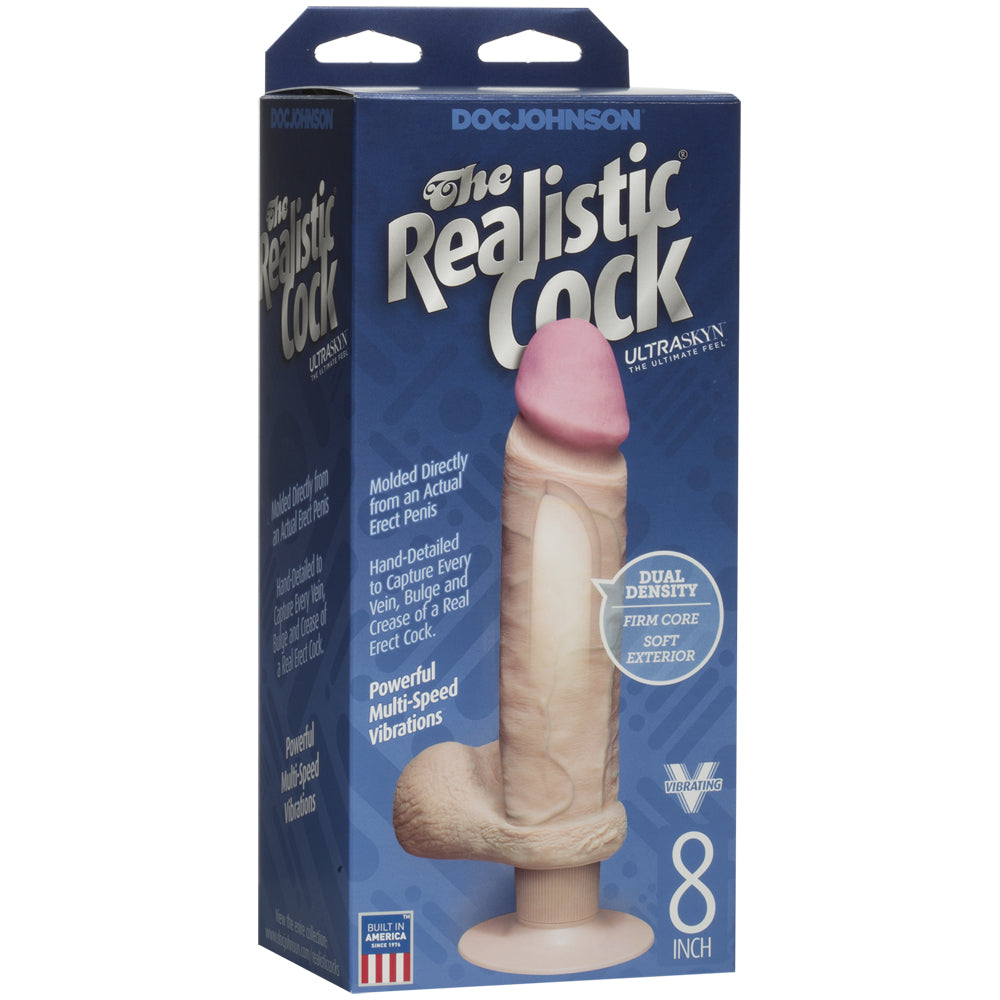 The Realistic Cock - ULTRASKYN Vibrating - 8" Vanilla