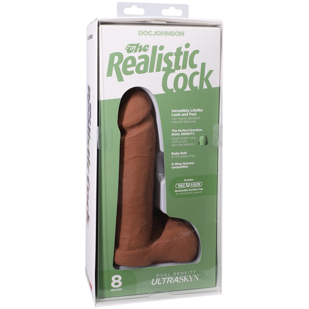 The Realistic Cock Ultraskyn 8" With Balls Caramel