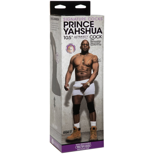Signature Cocks Prince Yahshua Ultraskyn 10.5" Cock With Removable Vac-U-Lock Suction Cup Chocolate