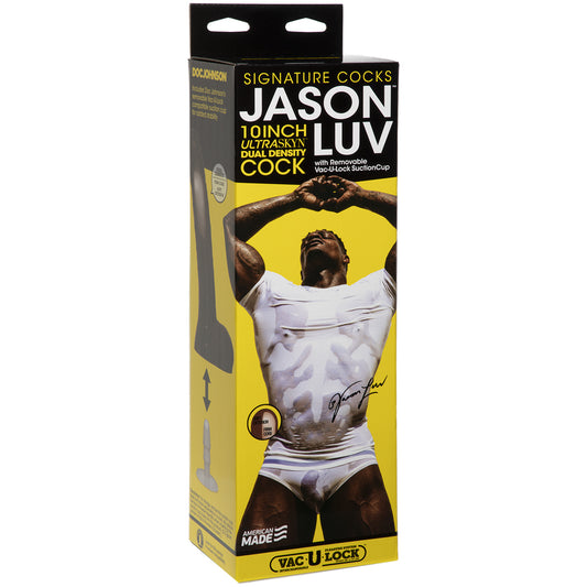 Signature Cocks Jason Luv 10" Ultraskyn Cock with Removable Vac-U-Lock Suction Cup Chocolate