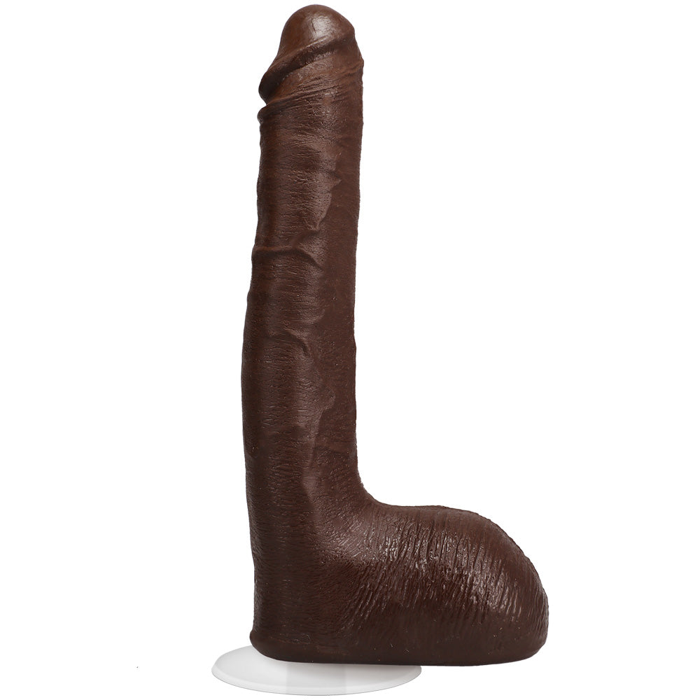 Signature Cocks Ricky Johnson 10" Ultraskyn Cock With Removable Vac-U-Lock Suction Cup Chocolate
