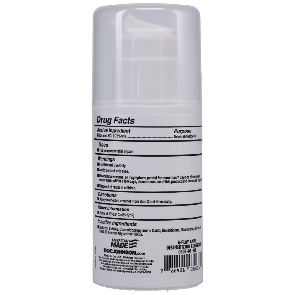 A-Play Anal Desensitizing Lubricant Gel Formula 3.4 Oz.
