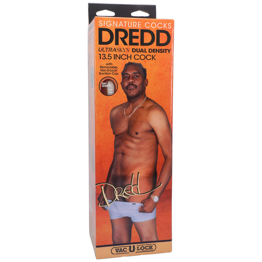 Signature Cocks Dredd 13.5" Ultraskyn Cock With Removable Vac-U-Lock Suction Cup Chocolate