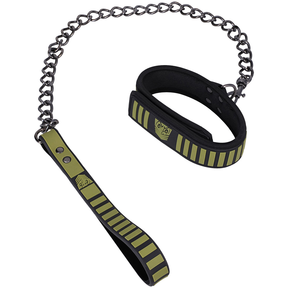 Fort Troff Tactical Collar & Leash Black/Green