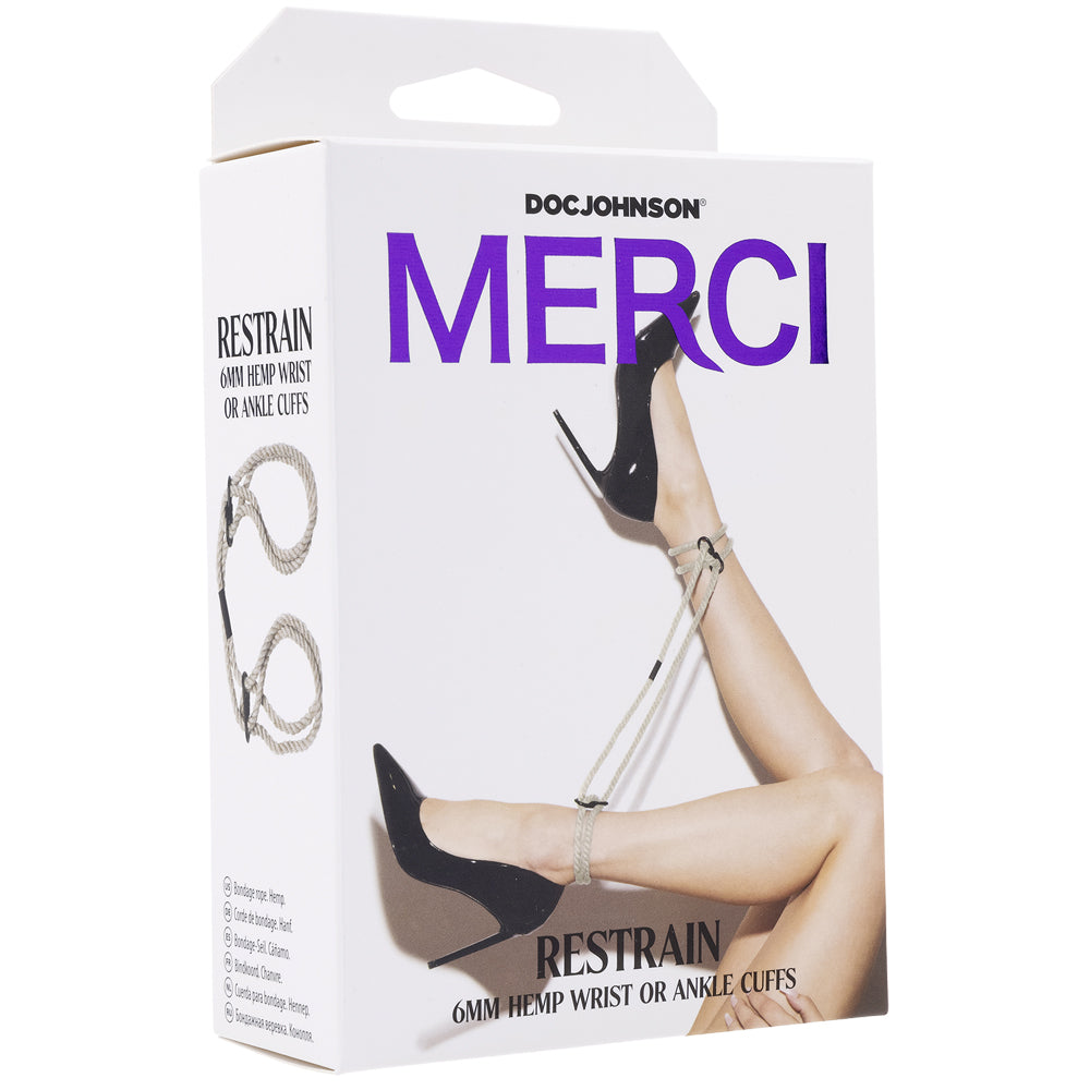 Merci Restrain 6mm Hemp Wrist Or Ankle Cuffs