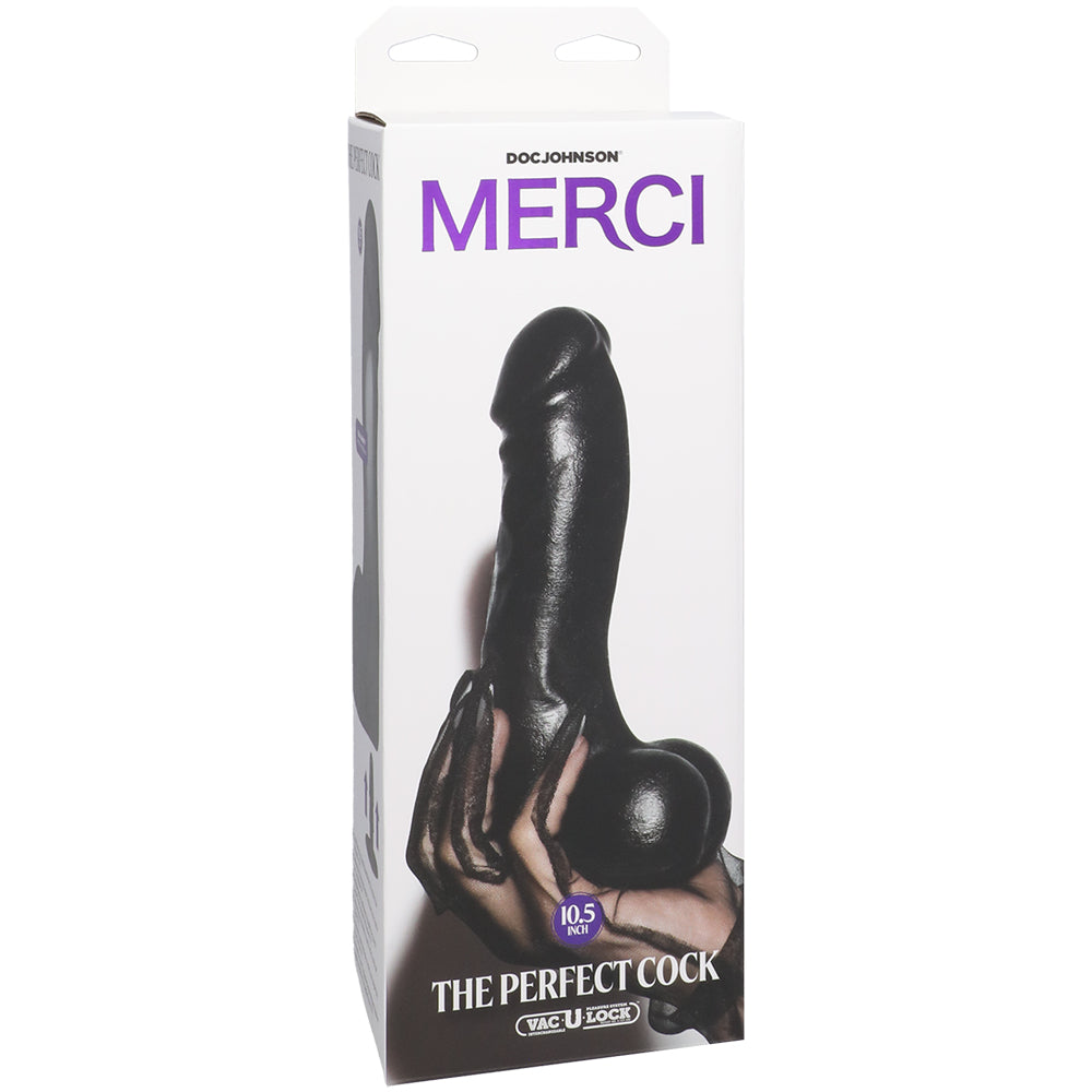 Merci The Perfect Cock 10.5" With Removable Vac-U-Lock Suction Cup Ultraskyn Black