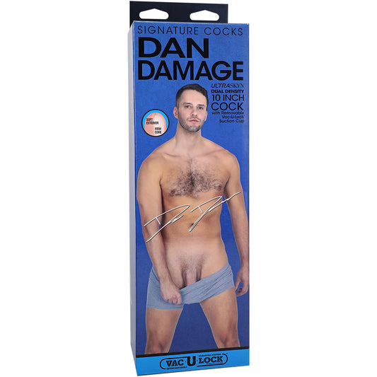 Signature Cocks Dan Damage 10" Ultraskyn Cock With Removable Vac-U-Lock Suction Cup Vanilla