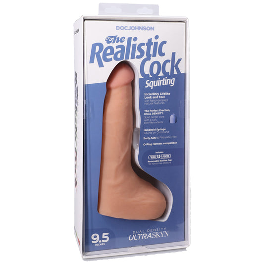 The Realistic Cock Squirting Cock Ultraskyn 9.5" With Balls