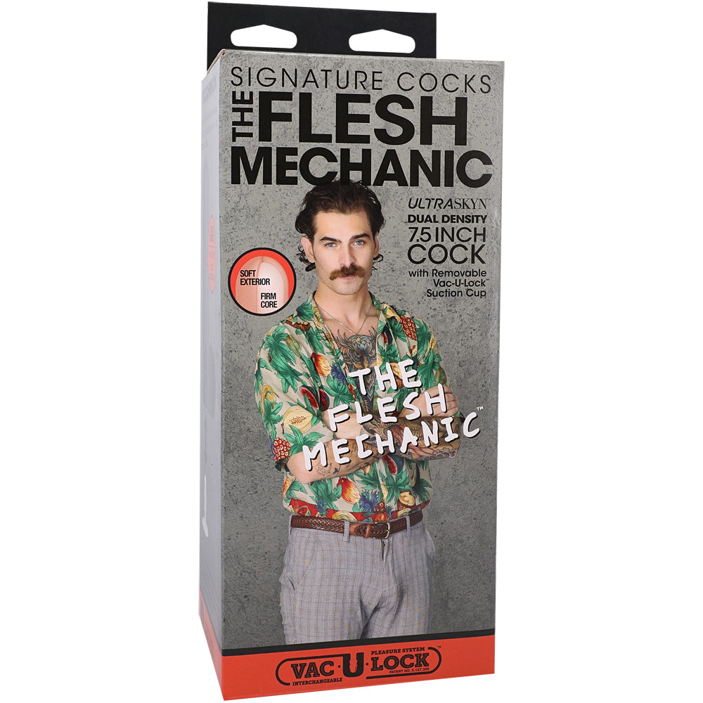 Signature Cocks The Flesh Mechanic 7.5" Ultraskyn Cock With Removable Vac-U-Lock Suction Cup Vanilla