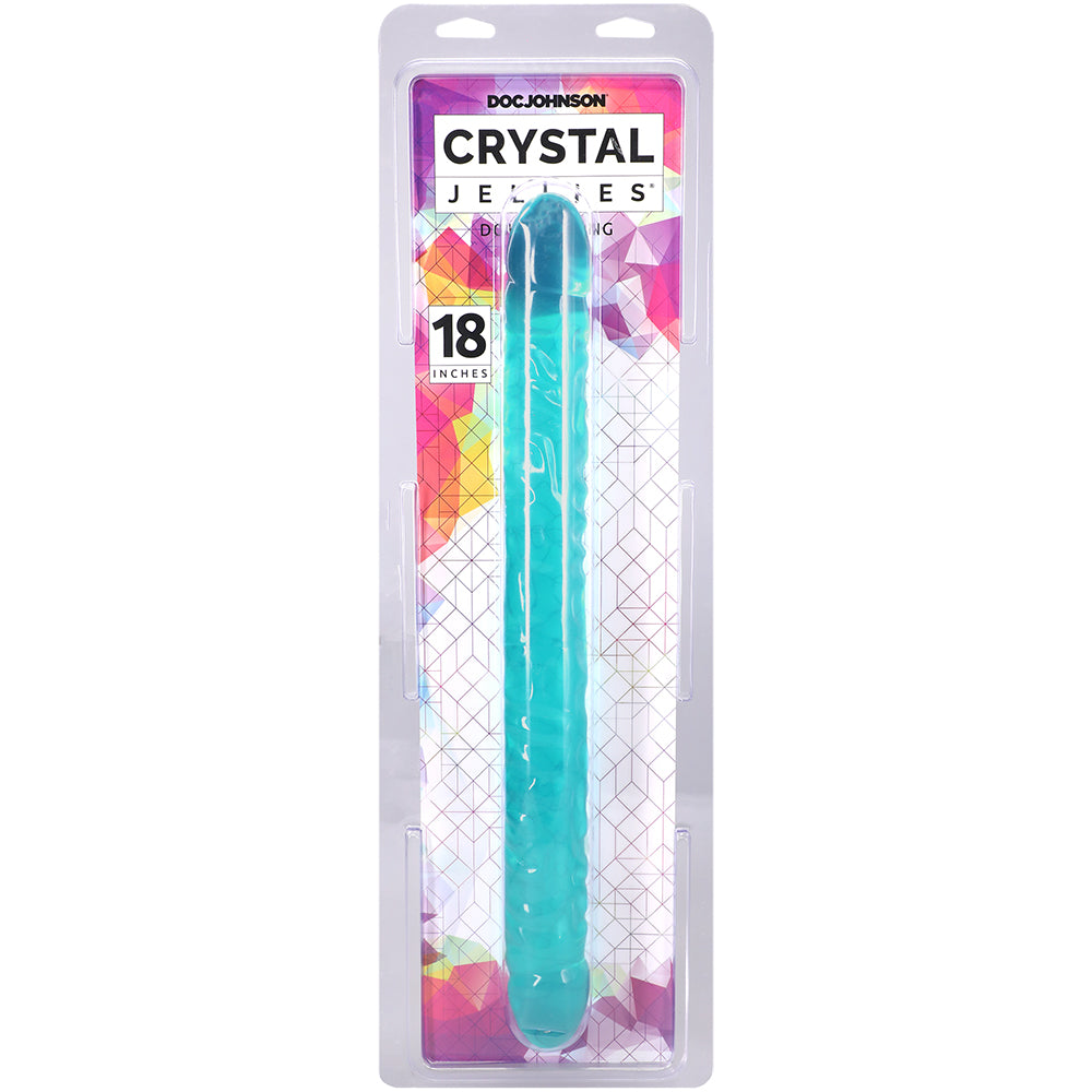 Crystal Jellies 18 Inch Double Dong Teal