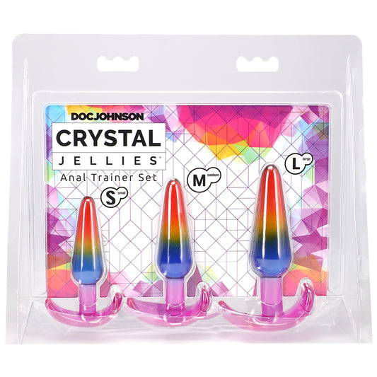 Crystal Jellies Anal Trainer Set S/M/L Rainbow