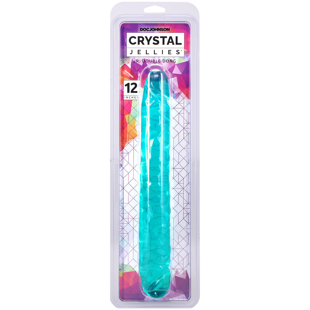Crystal Jellies 12 Inch Jr. Double Dong Teal