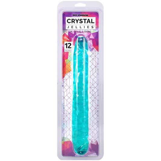 Crystal Jellies 12 Inch Jr. Double Dong Teal