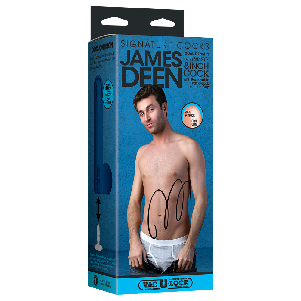 Signature Cocks James Deen 8 Inch Ultraskyn Cock With Removable Vac-U-Lock Suction Cup Vanilla