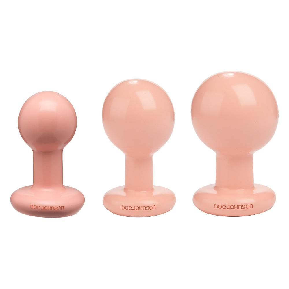 The Classic Round Butt Plug 3 Piece Set Cream
