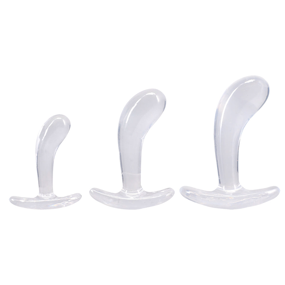 Crystal Jellies Curved Anal Trainer Set Clear