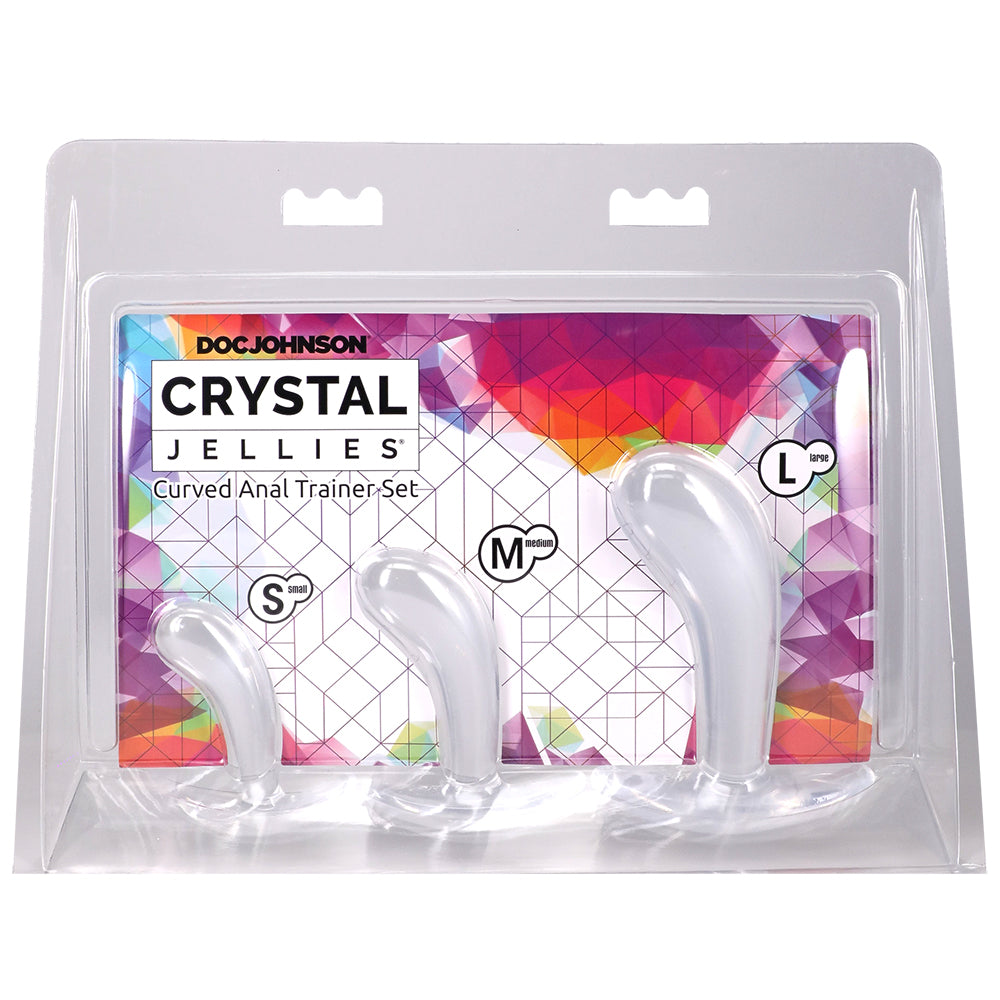 Crystal Jellies Curved Anal Trainer Set Clear
