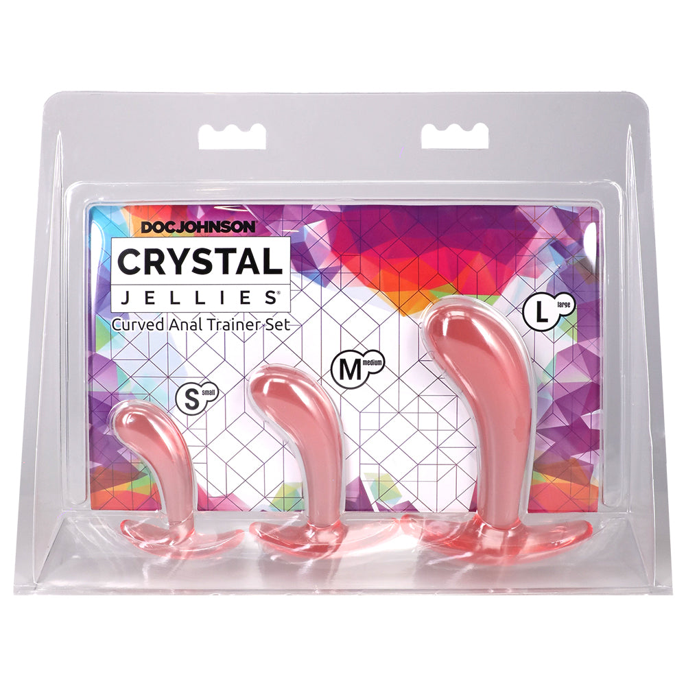 Crystal Jellies Curved Anal Trainer Set Pink
