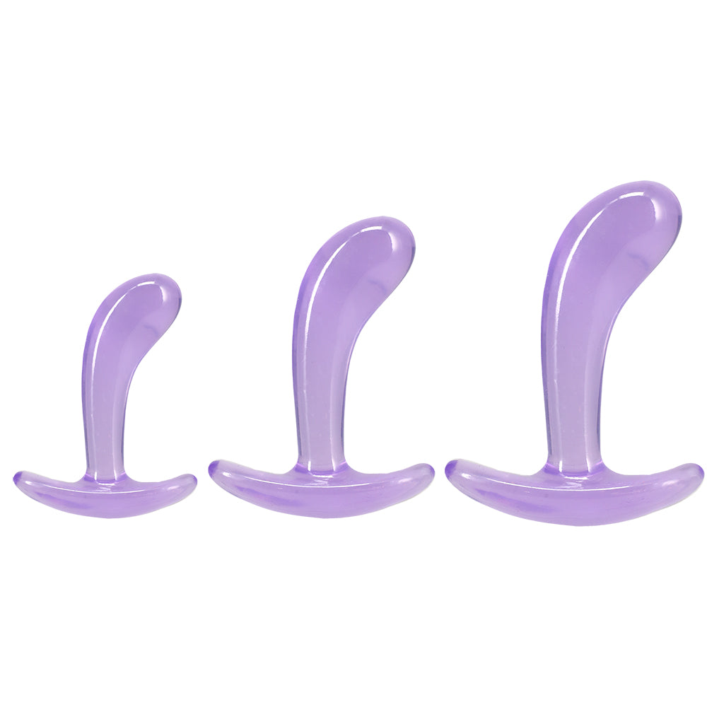 Crystal Jellies Curved Anal Trainer Set Purple