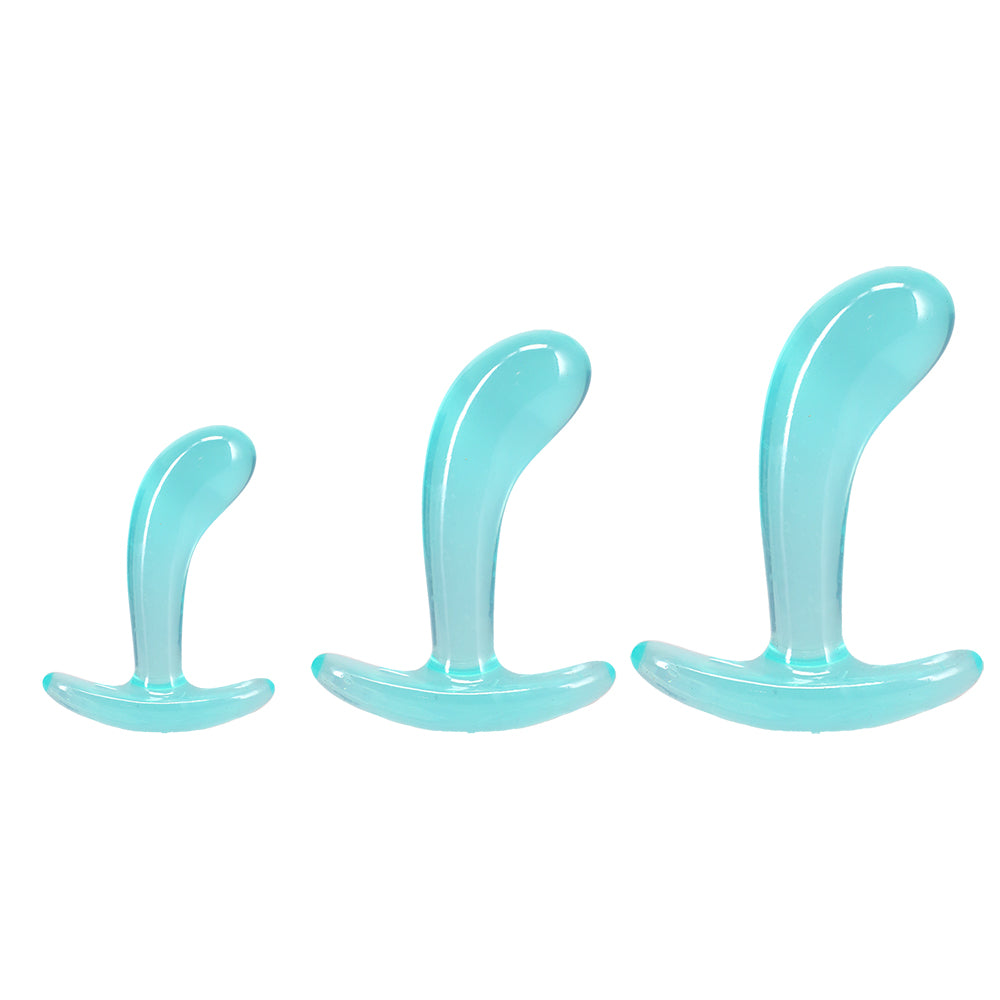 Crystal Jellies Curved Anal Trainer Set Teal