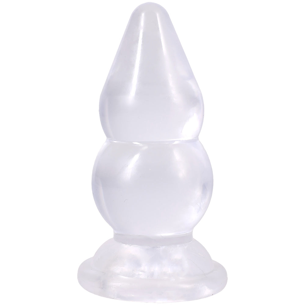 Crystal Jellies Double Pop Plug 6 Inch Clear