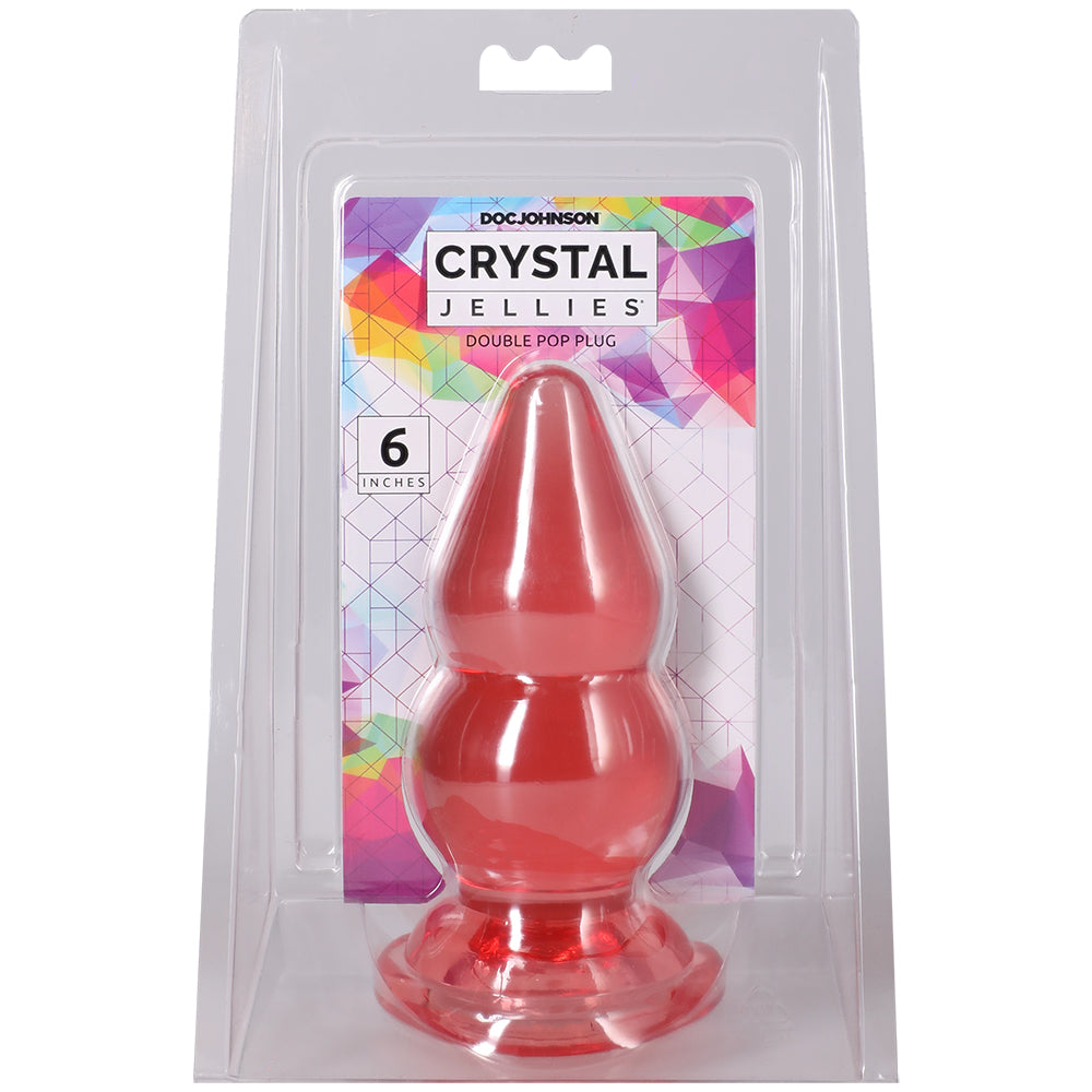 Crystal Jellies Double Pop Plug 6 Inch Pink
