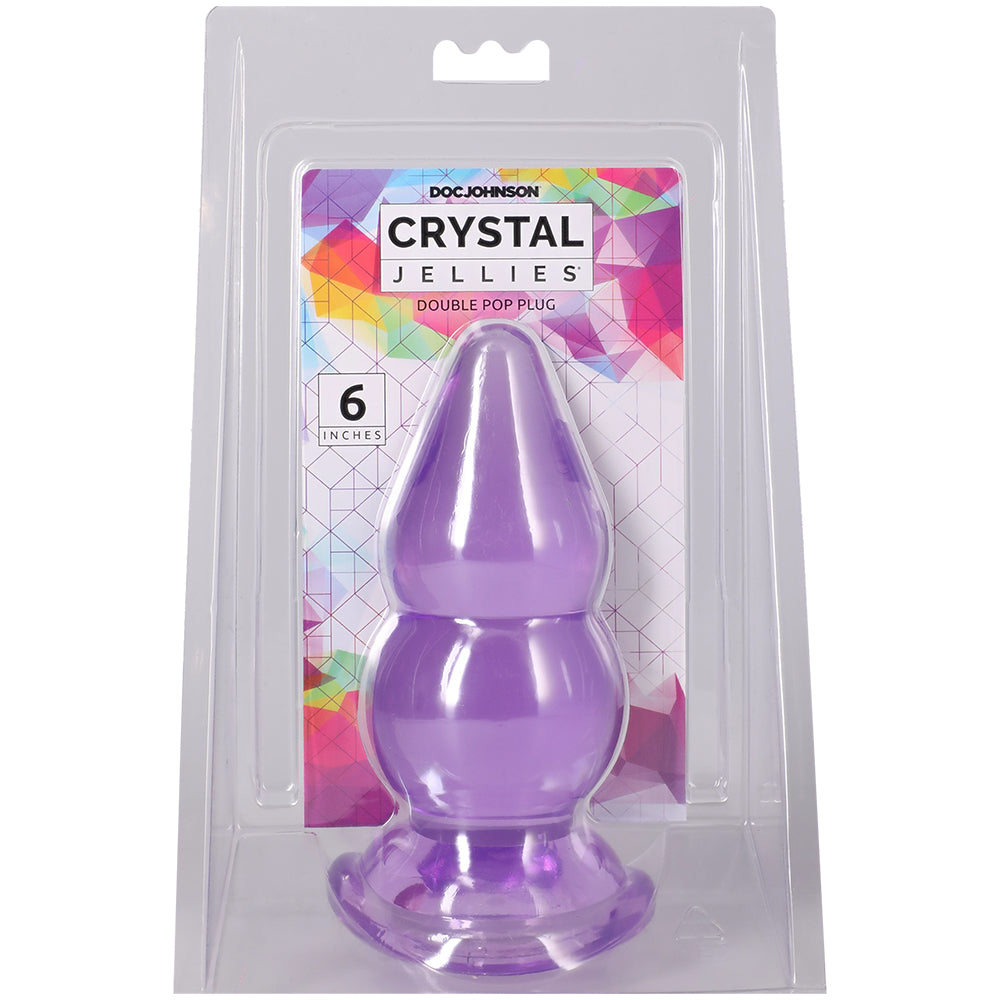 Crystal Jellies Double Pop Plug 6 Inch Purple