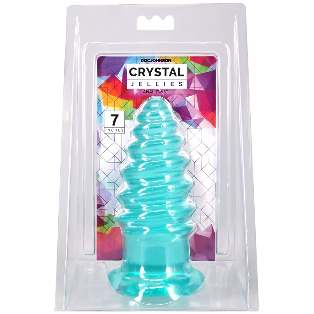 Crystal Jellies Anal Twist 7 Inch Teal