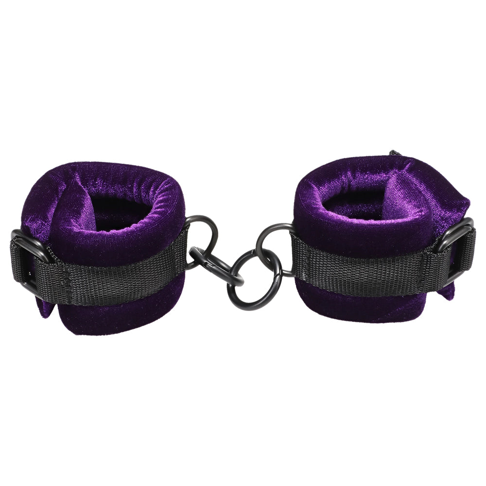 Merci Velvet Wrist Cuffs Violet/Black