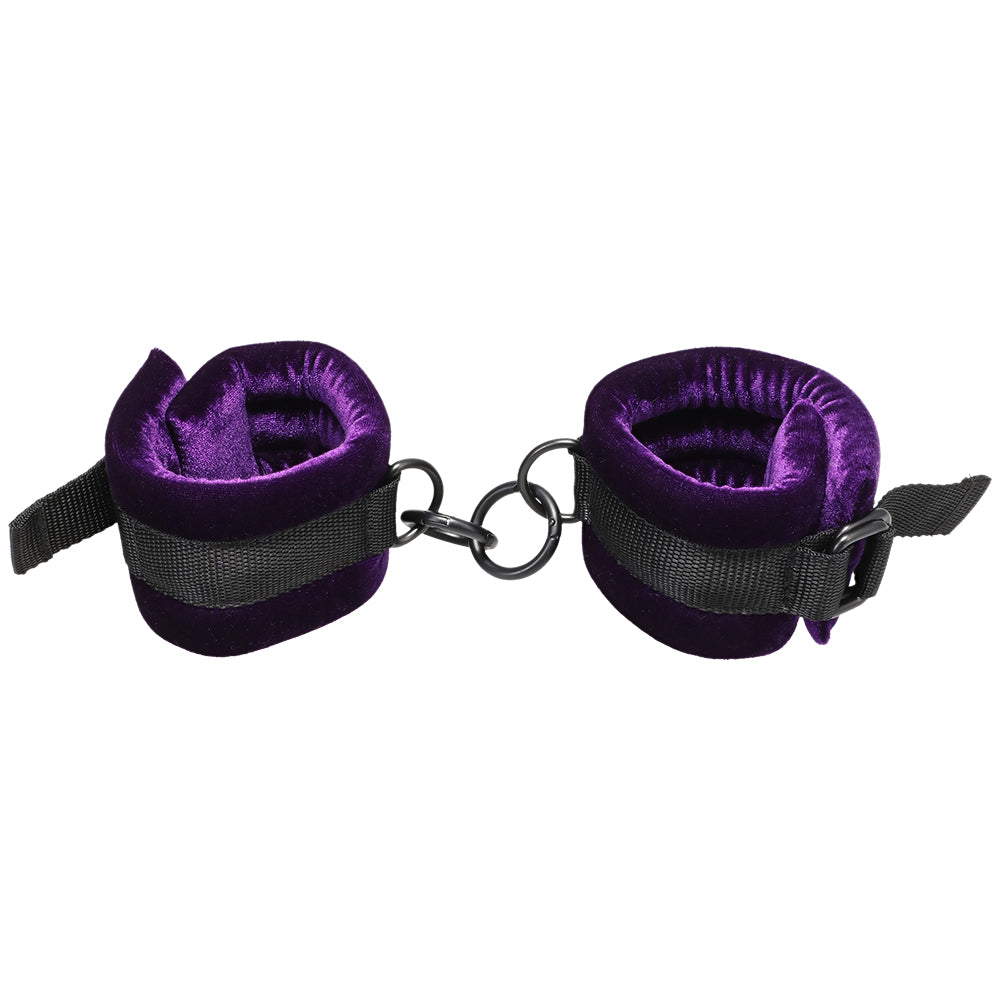 Merci Velvet Ankle Cuffs Violet/Black