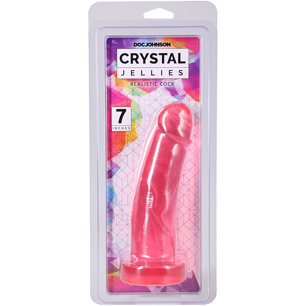 Crystal Jellies Realistic Cock 7 Inch Pink