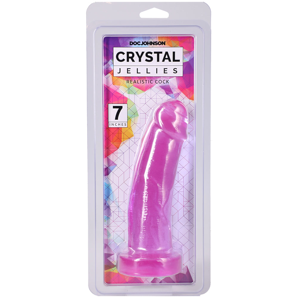 Crystal Jellies Realistic Cock 7 Inch Purple