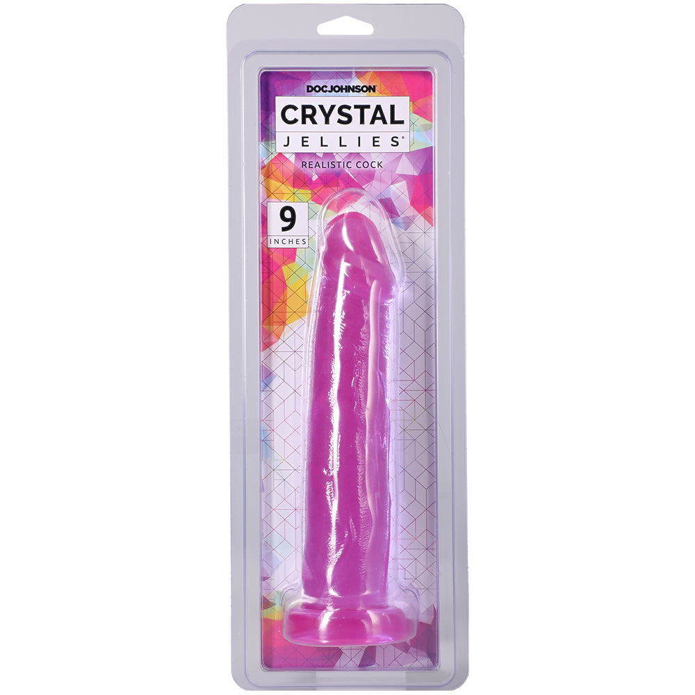 Crystal Jellies Realistic Cock 9 Inch Purple