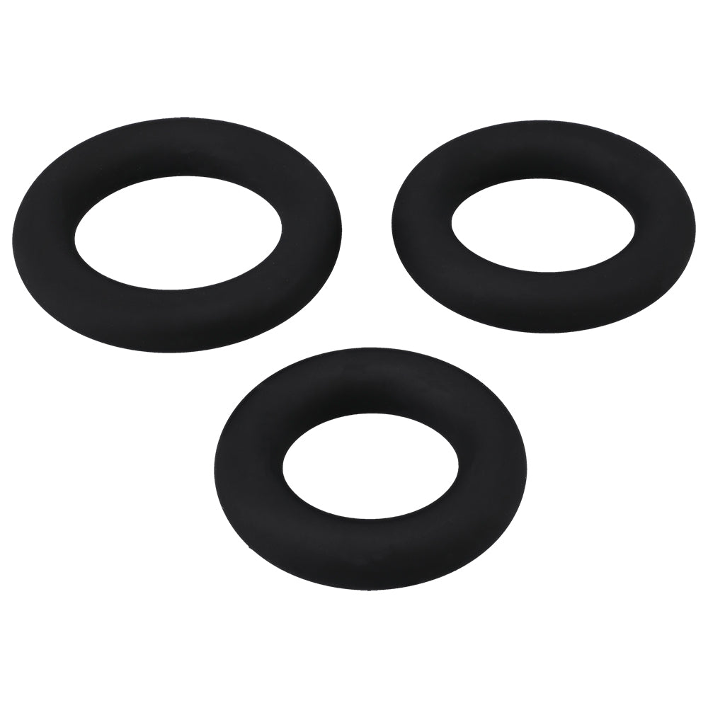 Titanmen Cushioned C-Ring 3pc Silicone Set Black