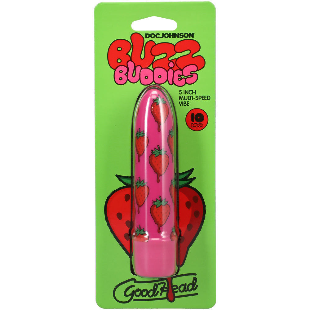 Goodhead Buzz Buddies 5 Inch Multi-Speed Vibe Strawberries Hot Pink