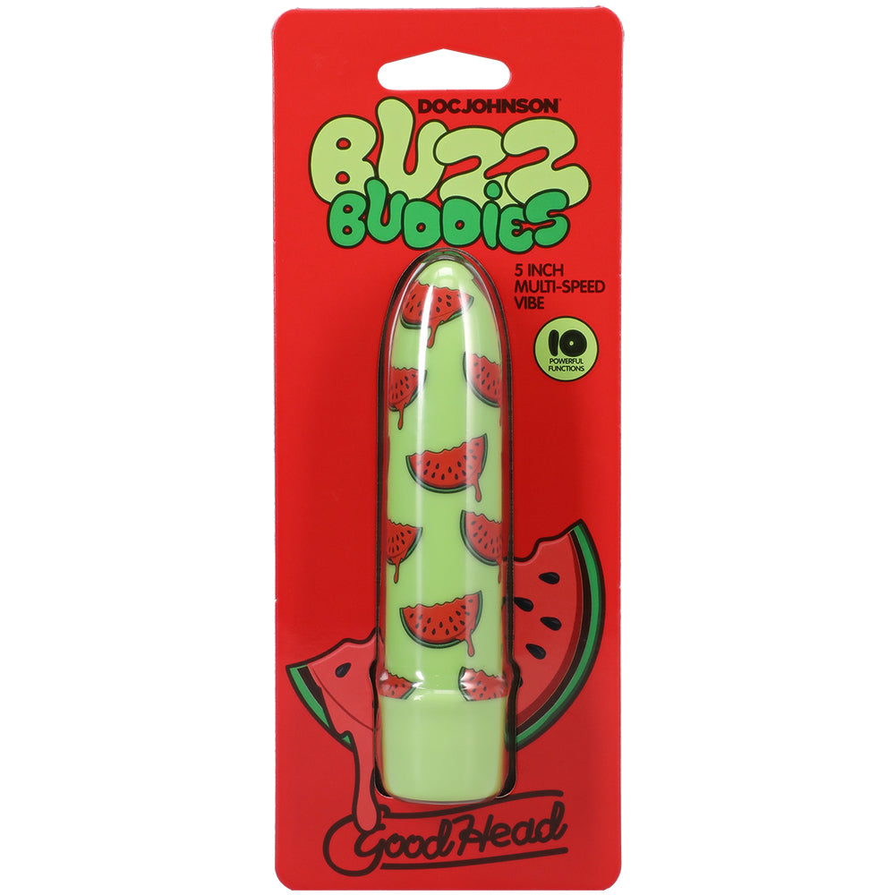Goodhead Buzz Buddies 5 Inch Multi-Speed Vibe Watermelon Lime Green