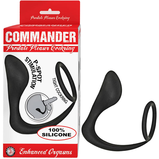 Commander Prostate Pleaser Cockring Black