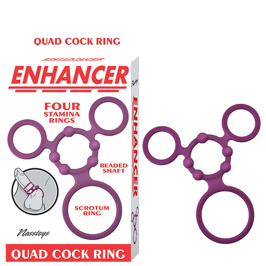 Enhancer Quad Cockring Rubine Red