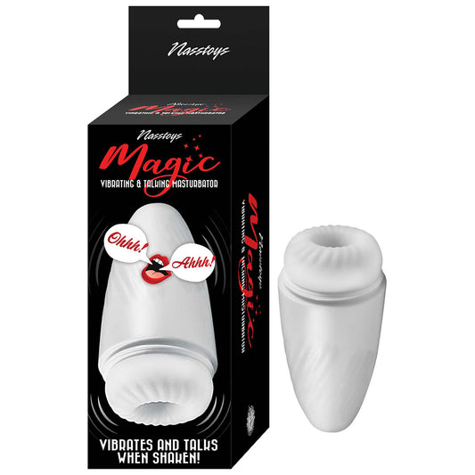 Magic Vibrating & Talking Masturbator White
