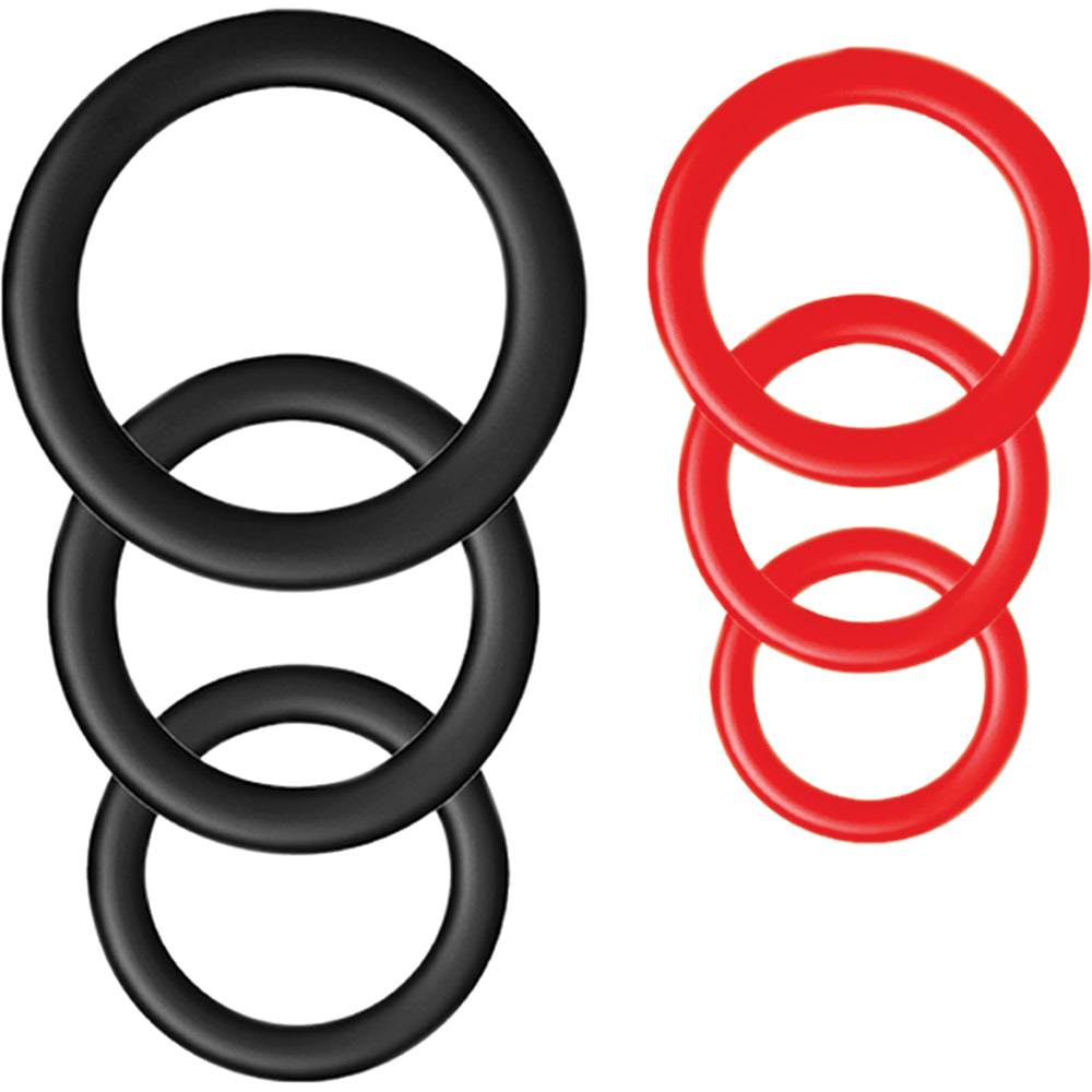 Silicone Ring-Pack Red & Black