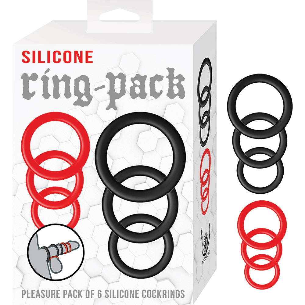Silicone Ring-Pack Red & Black