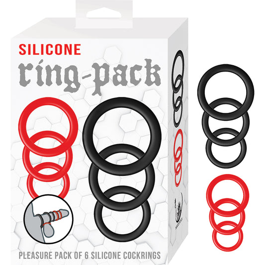 Silicone Ring-Pack Red & Black