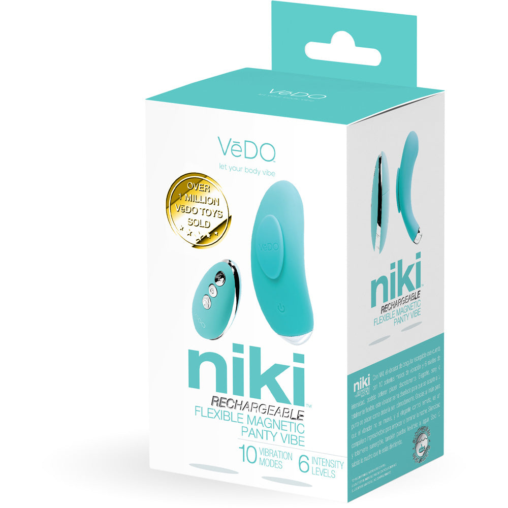 VEDO NIKI RECHARGEABLE PANTY VIBE TEASE ME TURQUOISE
