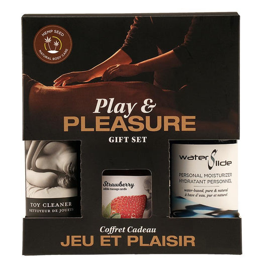 Hemp Seed By Night Play & Pleasure Gift Set Strawberry