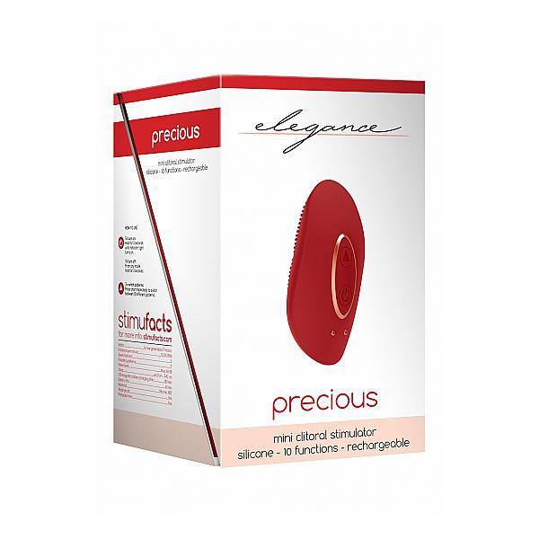 Elegance Mini Rechargeable Clitoral Stimulator Precious Red