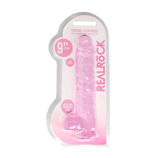 Realrock 9" Realistic Dildo With Balls Pink