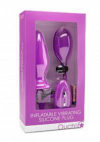 Inflatable Vibrating Silicone Plug - Purple